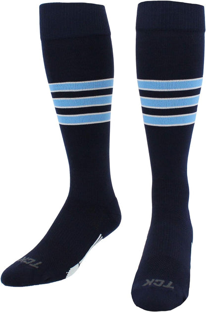 Dugout Series Striped Baseball and Softball Socks | Over-the-Calf | USA Made | Available in Youth and Adult Sizes for Boys, Girls, Men, and Women