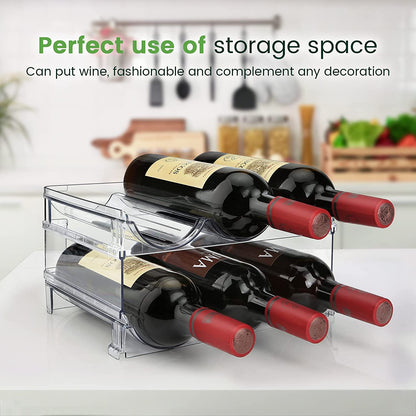 Water Bottle Storage Organizer Set - Dual Pack Stackable Cabinet Rack