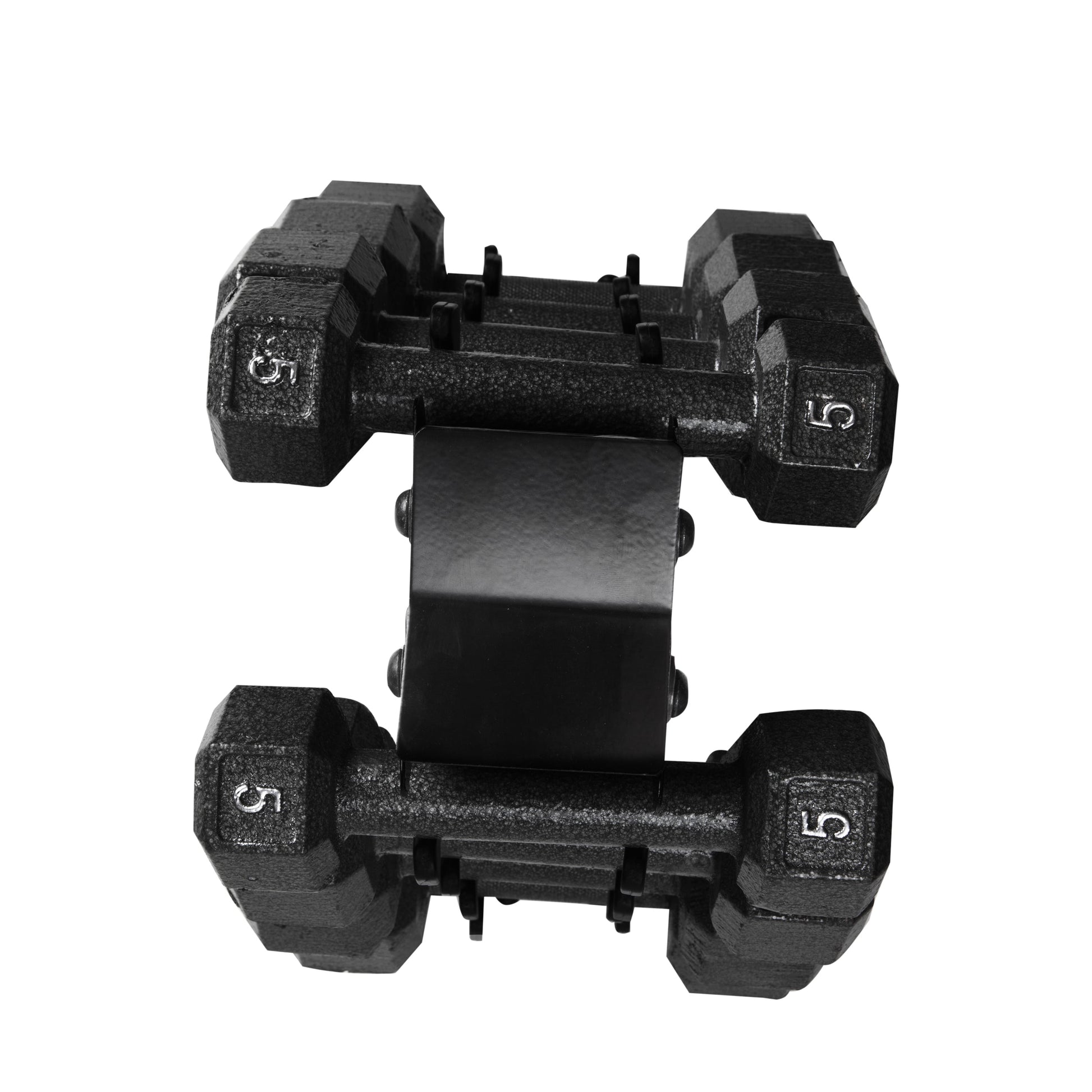100 lb Cast Iron Hex Dumbbell Weight Set with Storage Rack in Black Finish