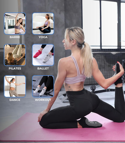 Non-Slip Grip Socks for Yoga, Barre, Pilates, and Medical Use - Unisex Design