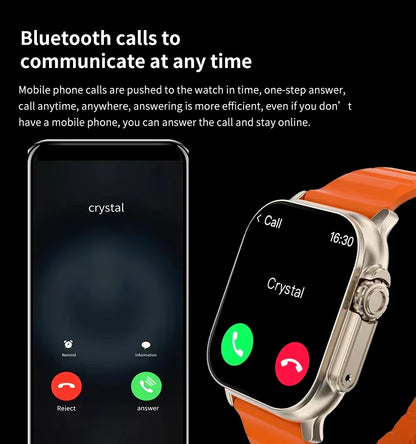 Bluetooth Smartwatch Featuring Heart Rate Monitoring and Message Notifications for Android and iOS - Unisex Design