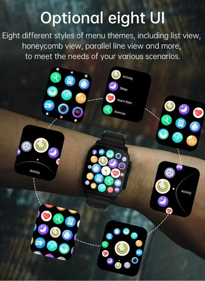 Bluetooth Smartwatch Featuring Heart Rate Monitoring and Message Notifications for Android and iOS - Unisex Design