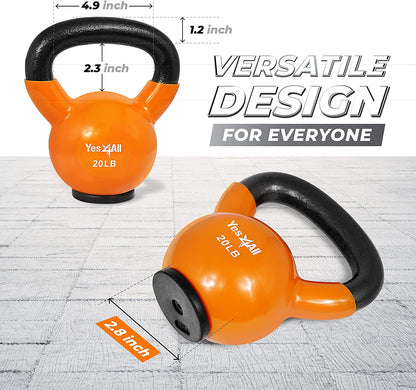 Professional Adjustable Kettlebell Set for Women - Rubber Base Strength Training Weights (10-65 lbs)