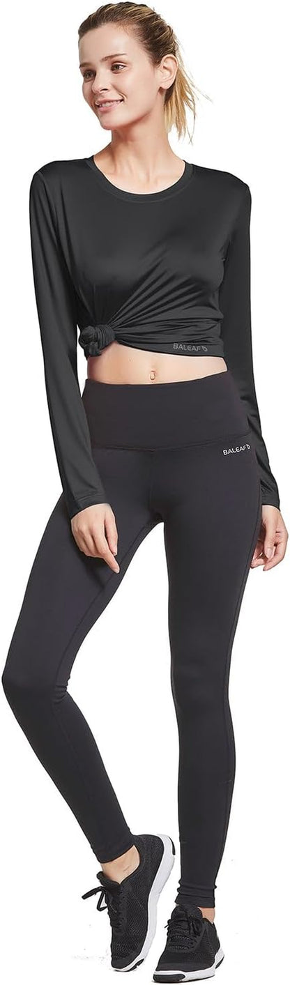 Women's Long Sleeve Athletic Performance Tops - Quick-Dry, Lightweight, Moisture-Wicking Running Shirts