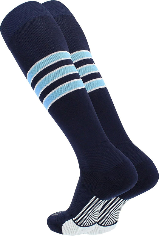 Dugout Series Striped Baseball and Softball Socks | Over-the-Calf | USA Made | Available in Youth and Adult Sizes for Boys, Girls, Men, and Women