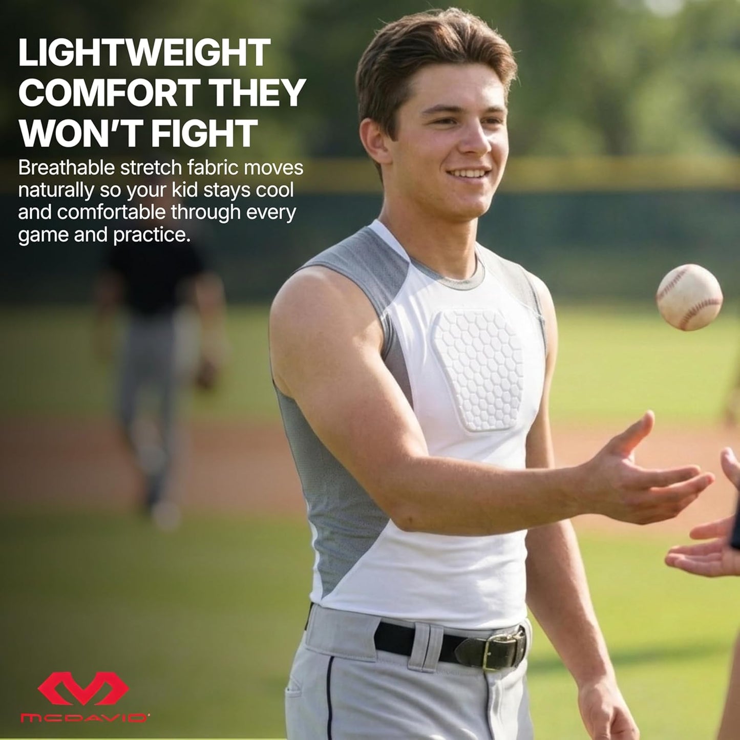 HEX Chest Protector Shirt - Youth Compression Padded Heart Guard for Football, Lacrosse, Softball, and Rugby