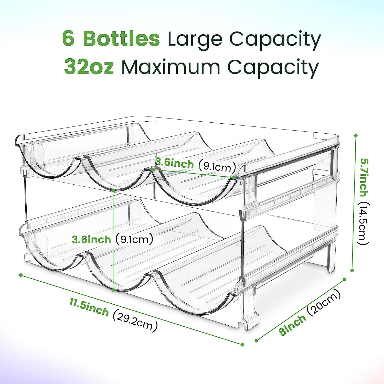 Water Bottle Storage Organizer Set - Dual Pack Stackable Cabinet Rack