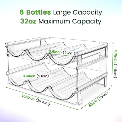 Water Bottle Storage Organizer Set - Dual Pack Stackable Cabinet Rack