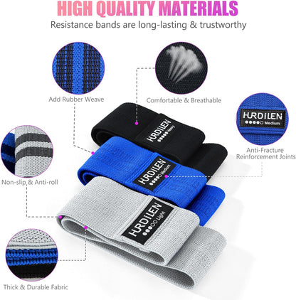 Premium Resistance Bands for Strength Training and Physical Therapy – 3 Levels of Elastic Stretch Bands for Home Fitness and Yoga, Includes Carry Bag