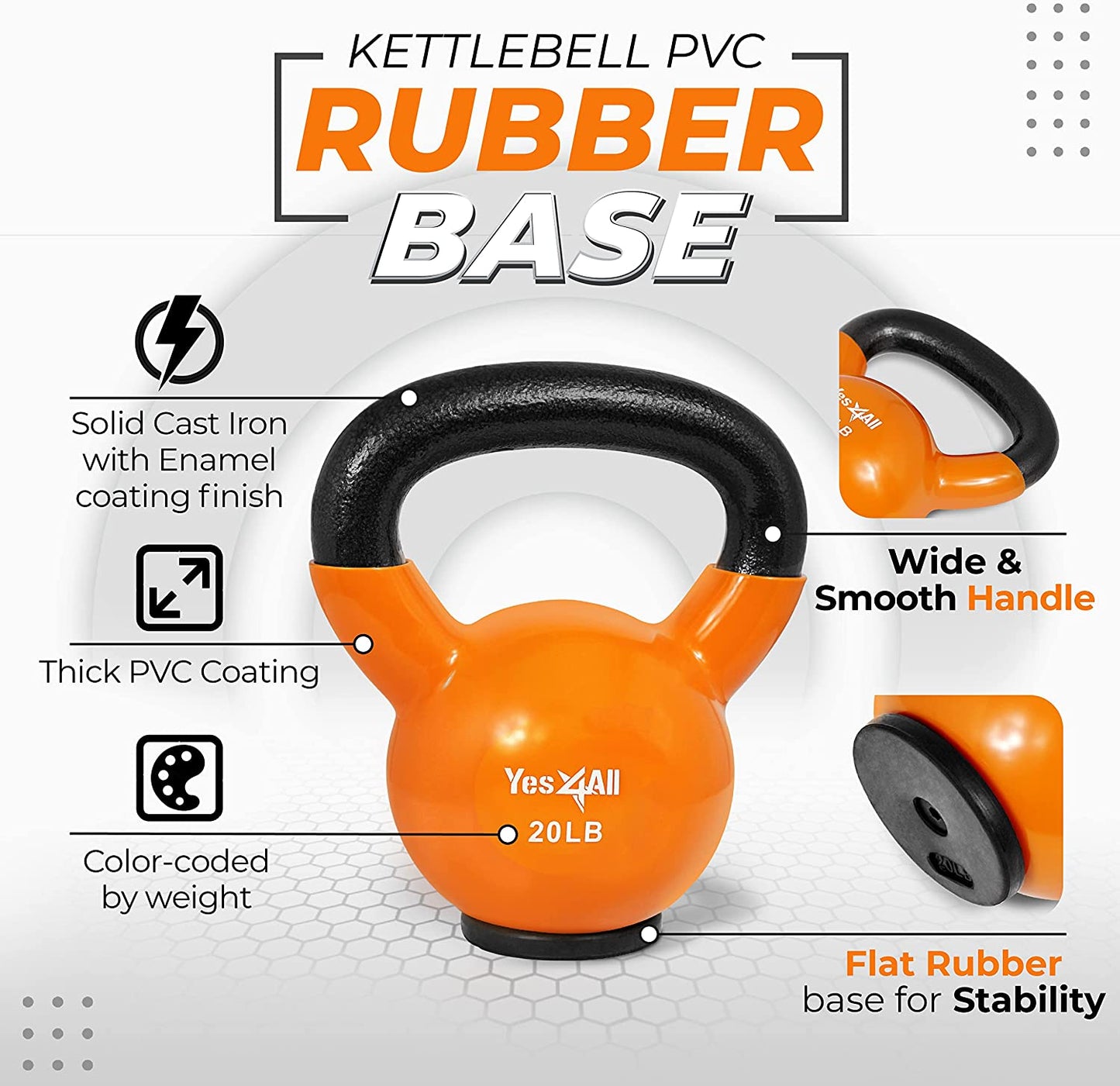 Professional Adjustable Kettlebell Set for Women - Rubber Base Strength Training Weights (10-65 lbs)