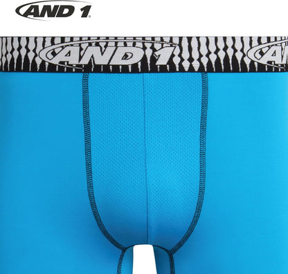 Men's Performance Stretch Boxer Briefs - 5-Pack Long Leg Underwear with Contour Support Pouch, 9" Inseam