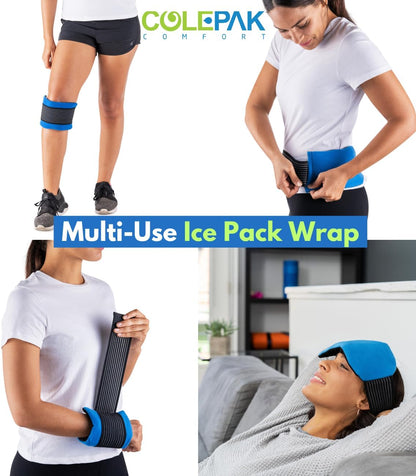 Reusable Hot and Cold Gel Ice Packs for Pain Relief and Swelling - 4 Piece Set for Joint and Muscle Soreness in Knees, Back, Shoulder, and Foot