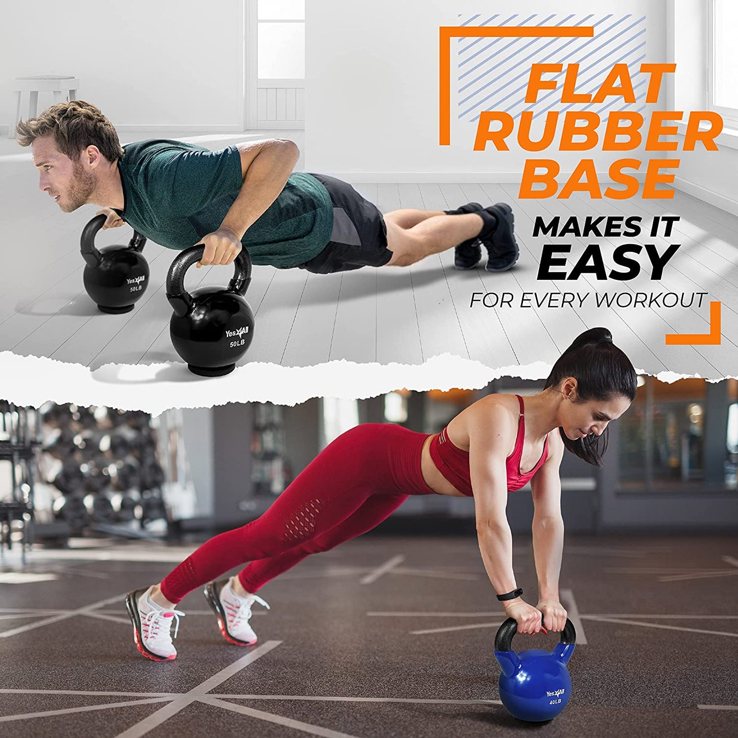Professional Adjustable Kettlebell Set for Women - Rubber Base Strength Training Weights (10-65 lbs)