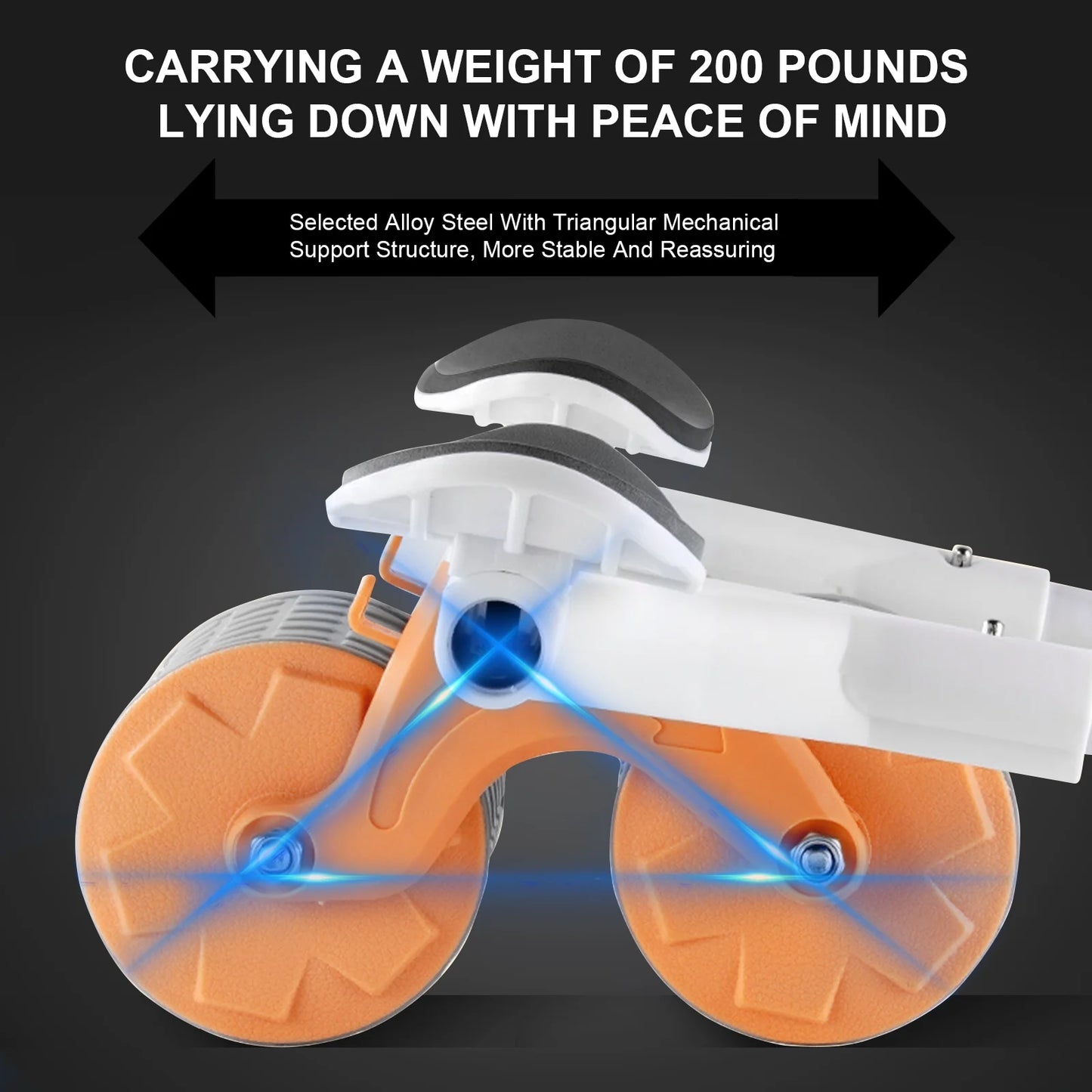 2025 Automatic Rebound Abdominal Roller with Timer and Elbow Support - Core Fitness Equipment in Black