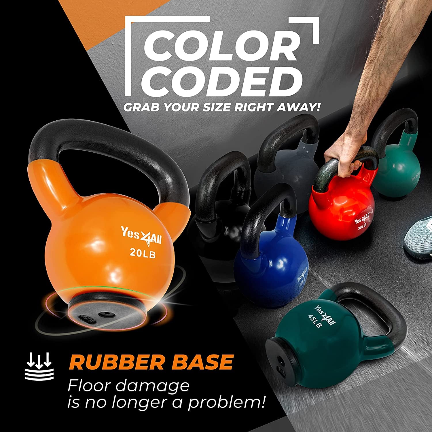 Professional Adjustable Kettlebell Set for Women - Rubber Base Strength Training Weights (10-65 lbs)