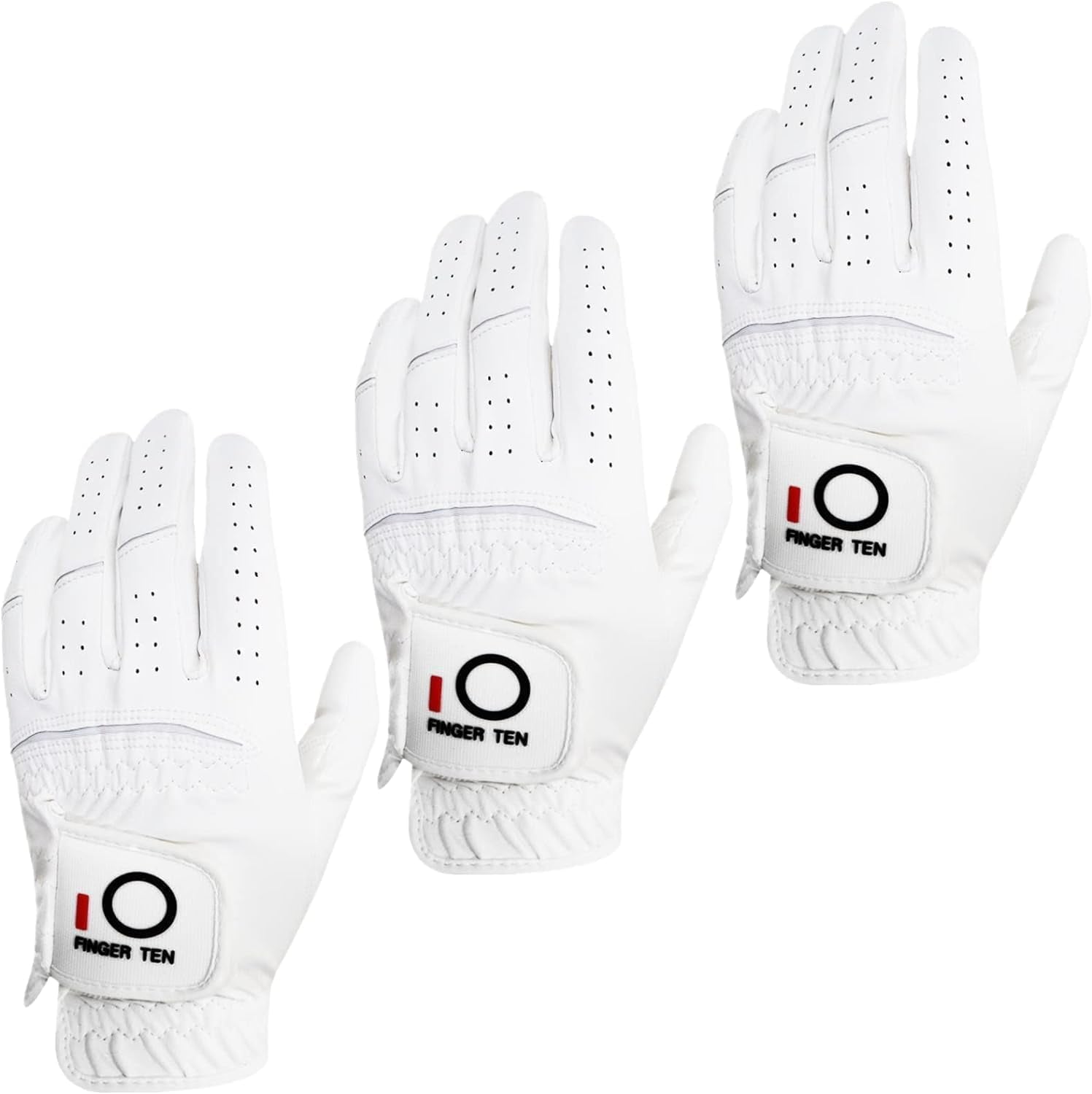 Men's All-Weather Grip Golf Gloves - Value Pack of 3 for Right-Handed Golfers, Enhanced Comfort and Performance for Diverse Conditions, Available in White, Black, and Blue in Sizes S, M, L, XL